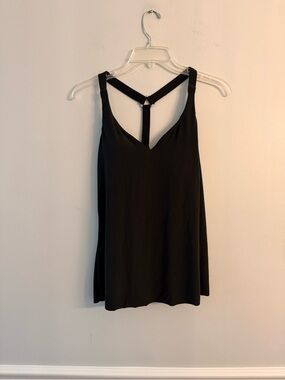 Aqua Green Black Strappy V-Back Swim Tankini
